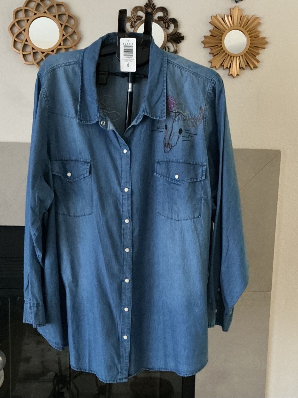 Women's Denim Button-Up Shirt - Blue